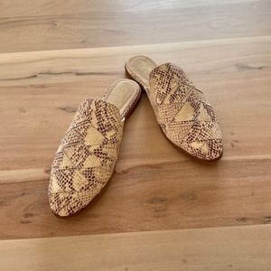 Seychelles snakeskin mules